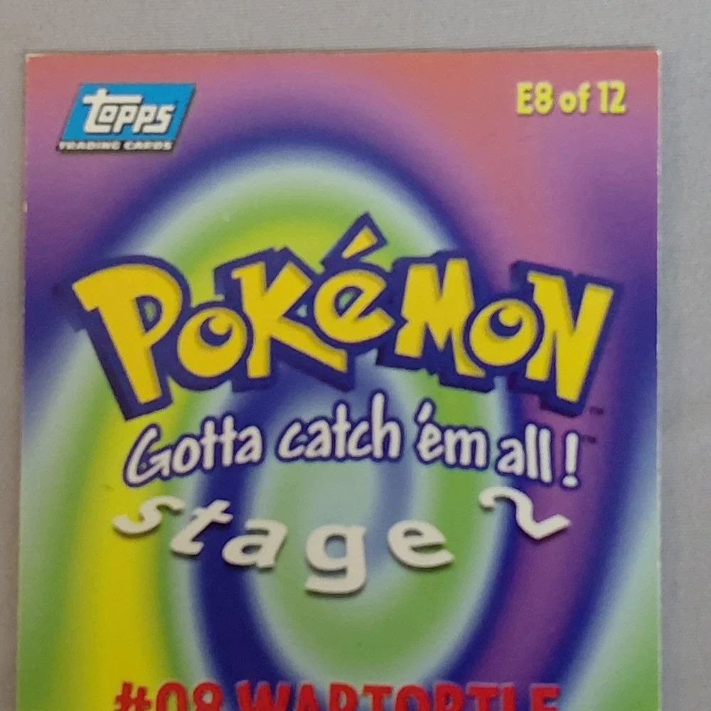 1999 Topps Pokémon Wartortle #08 E8 of 12 Stage 2 Holographic Holo Foil Card